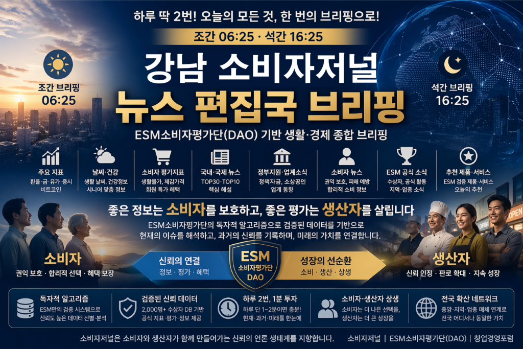 강남소비자저널 조간 브리핑 – 2026. 4. 26